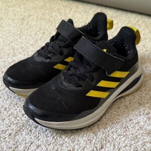Adidas Kids Black and Yellow Sneakers